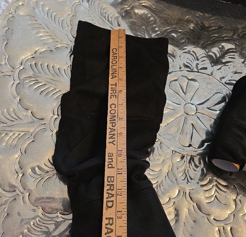 Nine West Black Suede-Look Slouch Block Heel Mid-Calf Boots - Picture 4 of 9